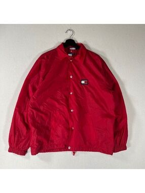 Vintage 90s Tommy Jeans red windbreaker jacket Size Small
